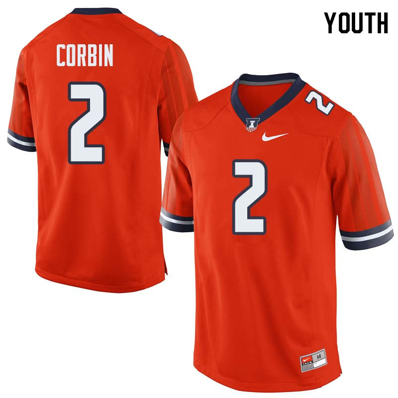 Youth #2 Reggie Corbin Illinois Fighting Illini College Football Jerseys Sale-Orange